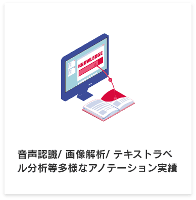 音声認識- 画像解析- テキストラベル分析等多様なアノテーション実績